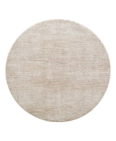 Surya Masterpiece High-low Mpc-2306 6'7" X 6'7" Round Area Rug In Taupe