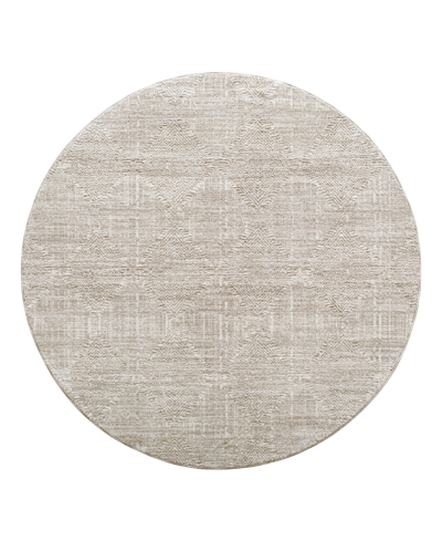 Surya Masterpiece High-low Mpc-2312 7'10" X 7'10" Round Area Rug In Taupe