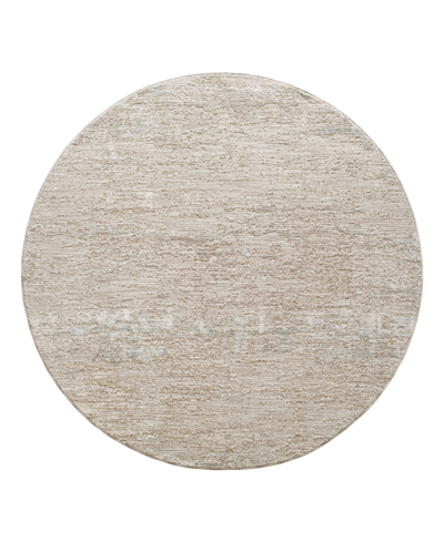 Surya Masterpiece High-low Mpc-2318 5'3" X 5'3" Round Area Rug In Taupe