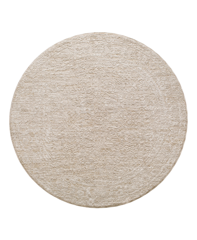 Surya Masterpiece High-low Mpc-2314 6'7" X 6'7" Round Area Rug In Taupe