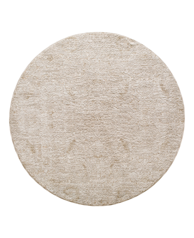Surya Masterpiece High-low Mpc-2316 5'3" X 5'3" Round Area Rug In Brown/taupe