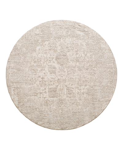 Surya Masterpiece High-low Mpc-2300 5'3" X 5'3" Round Area Rug In Silver