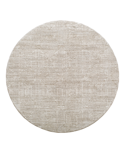 Surya Masterpiece High-low Mpc-2308 5'3" X 5'3" Round Area Rug In Taupe