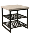 Riverside Furniture Capri 24" Stone And Metal Base Side Table In Alabaster