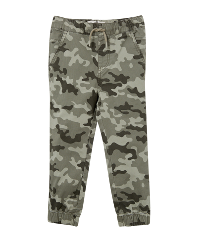 Cotton On Kids' Little Boys Elastic Waistband Will Cuffed Chino Pants In Camo