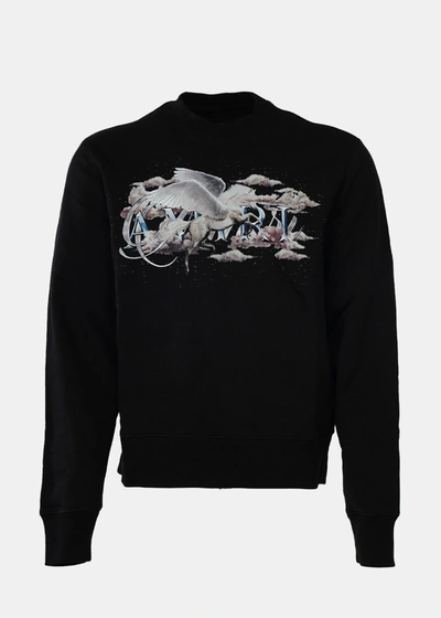 Amiri Men's Pegasus Script Sweatshirt In Black