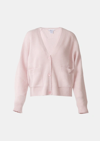 Avant Toi Pink Carded V Neck Cardigan In Cashmere