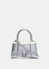 Balenciaga Xs Hourglass Top Handle Bag In Silver
