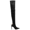 Elisabetta Franchi Woman Knee Boots Navy Blue Size 8 Soft Leather In Black