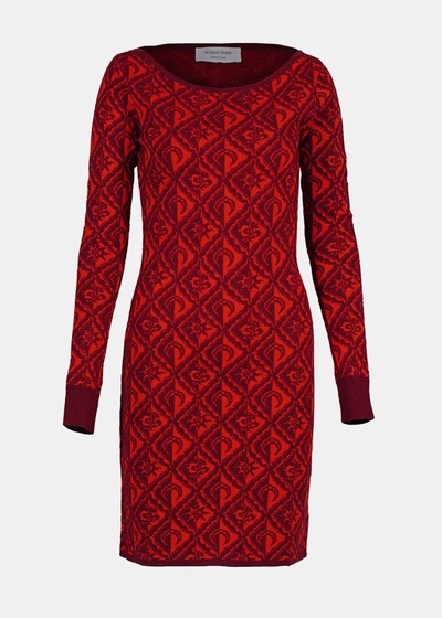 Marine Serre Red Moon Diamant-jacquard Minidress