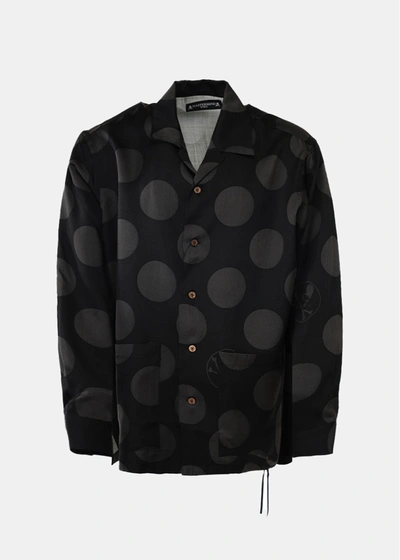 Mastermind Japan Mastermind World Brown Polka Dot Shirt In Black Polka/big Dots