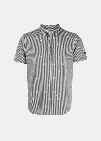 Pearly Gates Grey Pinstriped Polo Shirt In Gray