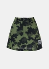 Pearly Gates Camouflage-print Cargo Miniskirt In Khaki