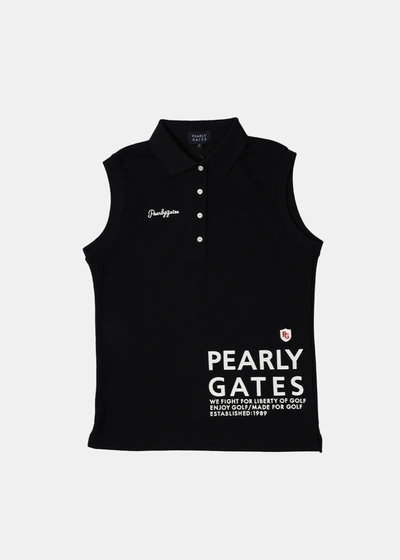 Pearly Gates Navy Sleeveless Polo Shirt In Dark Navy