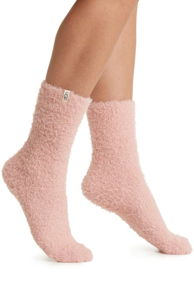 Ugg Teddi Cozy Crew Socks In Clay Pink