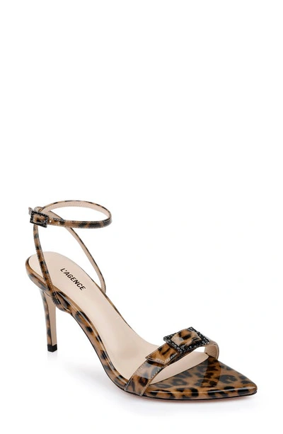 L Agence Juneau Sandal In Black Patent Leather