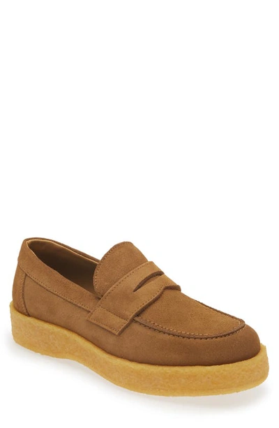 Vinny's Yardee Creeper Suede Loafers In Brown