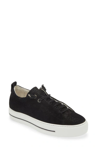 Paul Green Women's Faye Platform Low Top Trainers In Black Galaxy