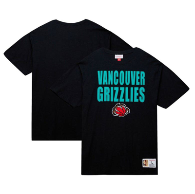 Mitchell & Ness Men's  Black Distressed Vancouver Grizzlies Hardwood Classics Legendary Slub T-shirt