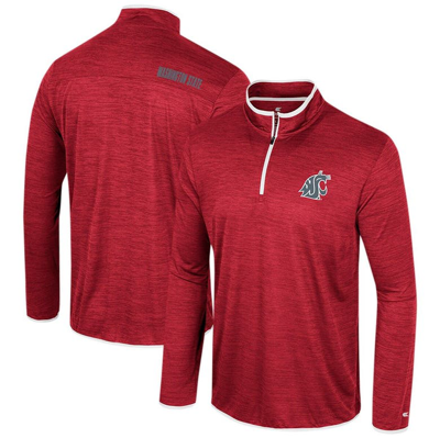 Colosseum Red Washington State Cougars Wright Quarter-zip Windshirt