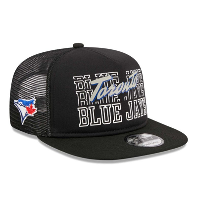 New Era Black Toronto Blue Jays  Street Team A-frame Trucker 9fifty Snapback Hat
