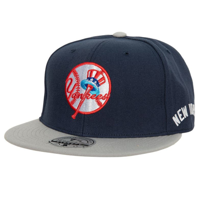 Mitchell & Ness Men's  Navy, Gray New York Yankees Bases Loaded Fitted Hat In Navy,gray