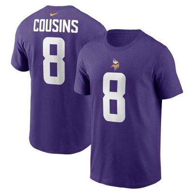 Nike Men's  Kirk Cousins Purple Minnesota Vikings Player Name And Number T-shirt