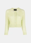 Simone Rocha Embellished Cropped Mohair-blend Cardigan In Greem