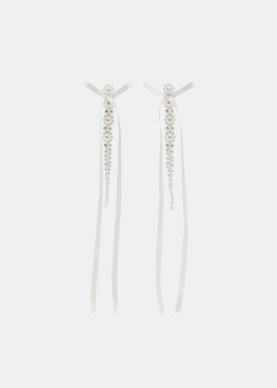Simone Rocha Bow-ribbon Drip Earrings In White