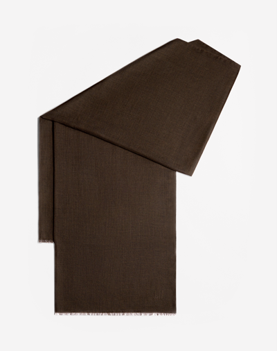Dunhill Lightweight Cashmere Scarf In Brown