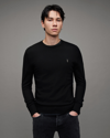 Allsaints Mode Merino Crew Jumper In Black