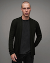 Allsaints Mode Merino Open Cardigan In Black