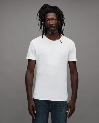 Allsaints Figure Crew Neck Raw Edge T-shirt In White