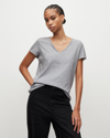 Allsaints Emelyn V-neck Tonic T-shirt In Grey
