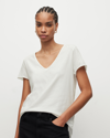 Allsaints Emelyn V-neck Tonic T-shirt In Chalk White