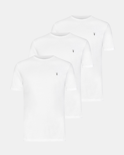 Allsaints Brace Brushed Cotton 3 Pack T-shirts In White