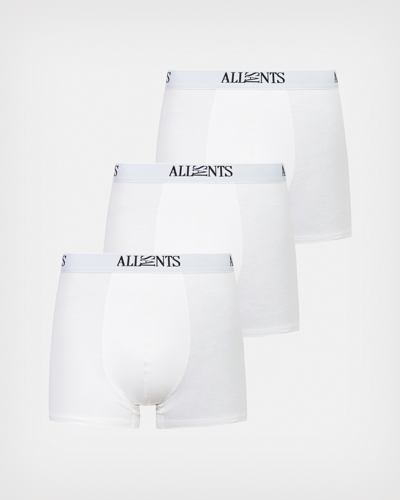 Allsaints Pack Of Three Wren Regular-fit Stretch-cotton Boxer Briefs In White/white/white