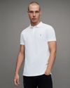 Allsaints Mens Optic White Reform Ss Cotton-piqué Polo Shirt