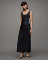 Allsaints Cody Round Neck Maxi Slip Dress In Squid Ink Blue