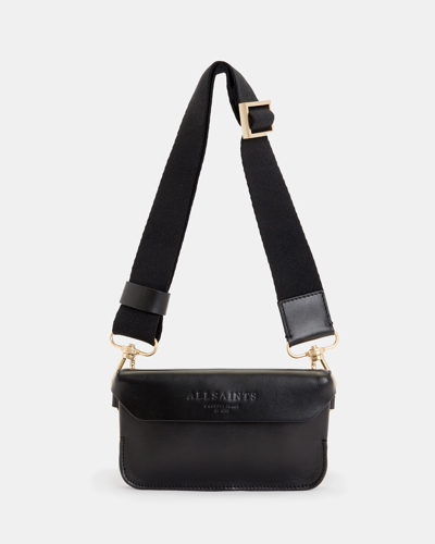 Allsaints Zoe Leather Crossbody Bag In Black