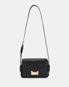Allsaints Womens Black Frankie Logo-embossed Leather Cross-body Bag