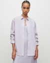 Allsaints Sasha Oversized Split Hem Shirt In Lady Lilac Purple