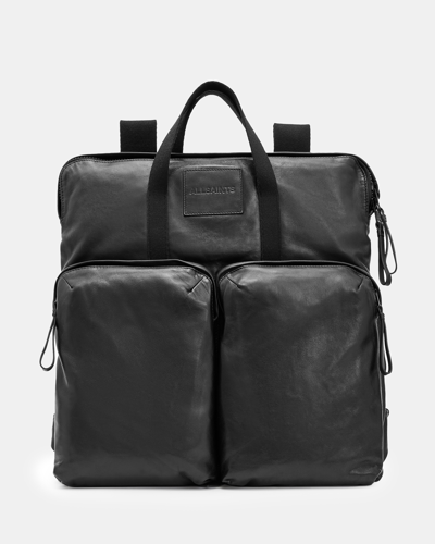 Allsaints Leather Force Backpack In Black
