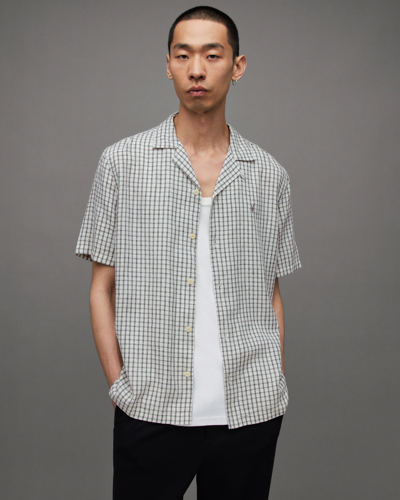 Allsaints Shannon Relaxed Fit Short Sleeve Shirt In Off White