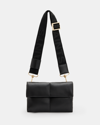 Allsaints Ezra Leather Quilted Crossbody Bag In Black