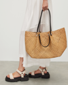 Allsaints Paper Straw Allington Tote Bag In Brown