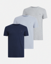 Allsaints 3 Pack Cotton-jersey T-shirts In Nvy Mrl/gry Mr