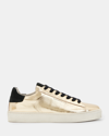 Allsaints Shana Metallic Low Top Leather Sneakers In Gold