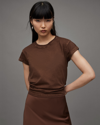 Allsaints Anna Crew Neck Short Sleeve T-shirt In Caco Brown