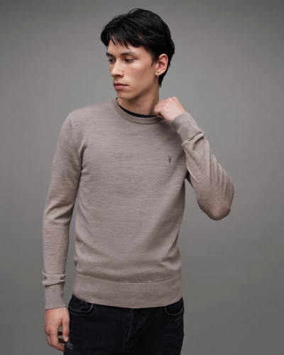 Allsaints Mode Merino Wool Jumper In Stone Taupe Ma